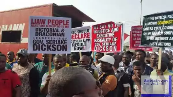 Photos: APCs In Bayelsa Stage Protest Over INEC